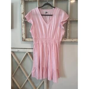 Da-sh Stufio size XL pink & white cotton dress